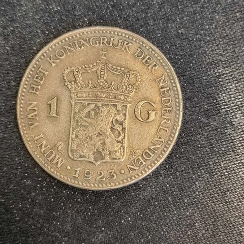 1 gulden 1923 Nederland, sølvmynt