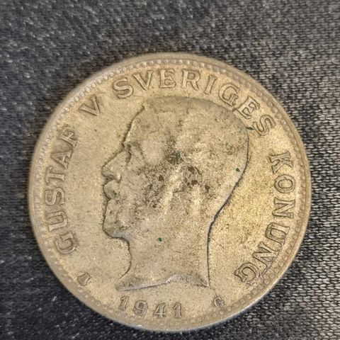 1 krona 1941 Sverige, sølvmynt