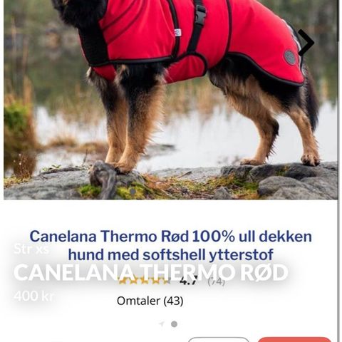 Canelana Thermodekken Rød XS