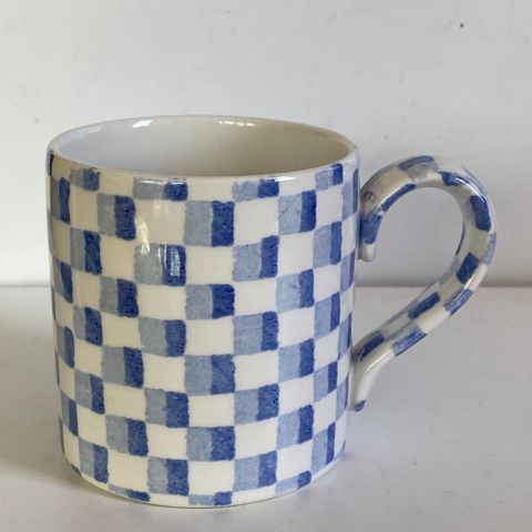 VINTAGE BURLEIGH IRONSTONE CHEQUERS BLUE, ENGLAND