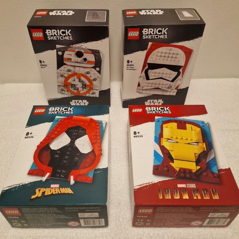 Lego Brick Sketches - Star Wars, Marvel og Disney - Komplett Serie! (Ny i Eske!)