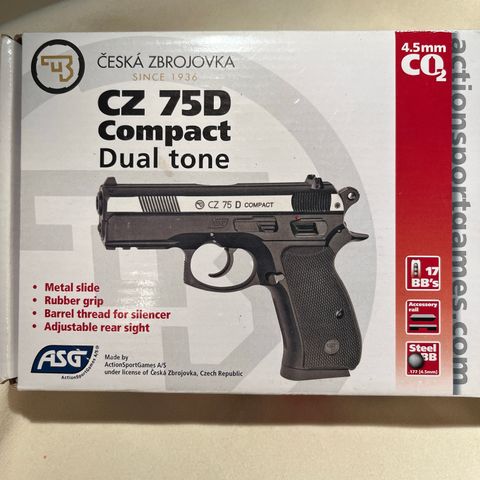 CZ 75D Compact, selges med masse utstyr, 500kr