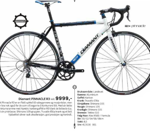 Diamant Pinnacle R3 (2012) - Lite brukt - Selges i den stand den er