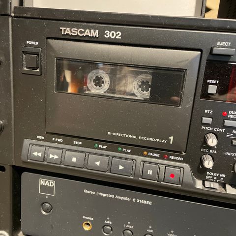 Tascam 302 dobbel kassettspiller/opptaker selges