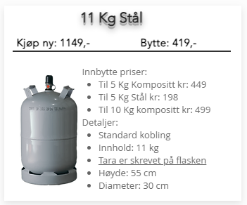 Gasstank i stål selges rimelig - Gratis gass på kjøpet.