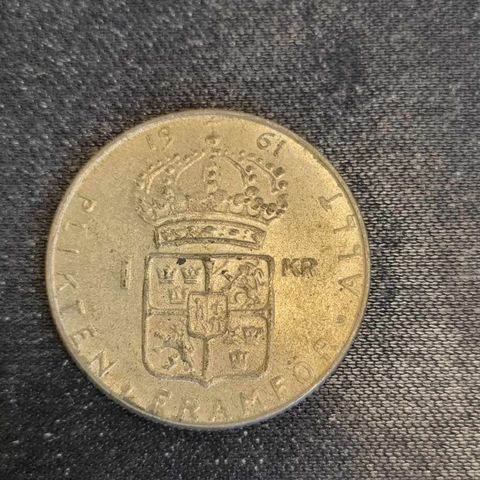 1 krona 1961-TS Sverige, sølvmynt