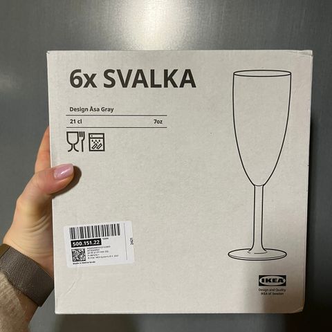 6 pakker SVALKA champagneglass, helt nye