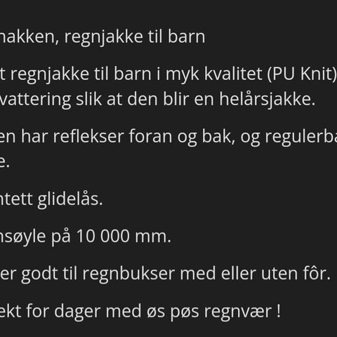 Kattnakken lett foret regnjakke