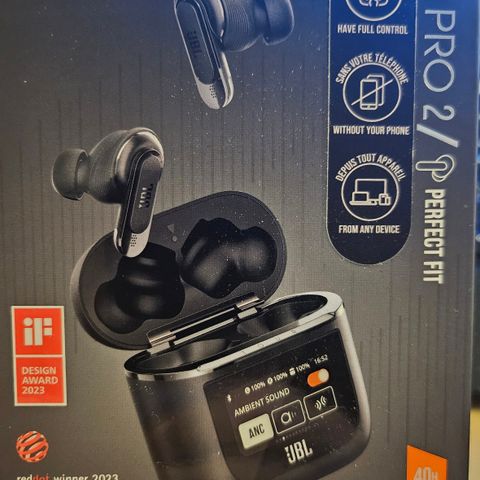 JBL Tour Pro 2 True ANC Trådløse hodetelefoner, In-Ear (sort)