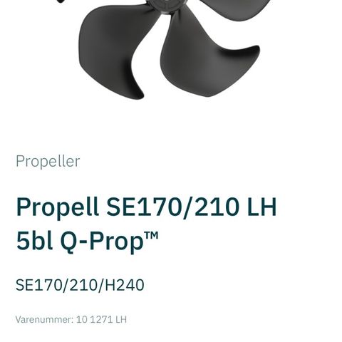 Propell SE170/210 LH 5bl Q-Prop™ SE170/210/H240