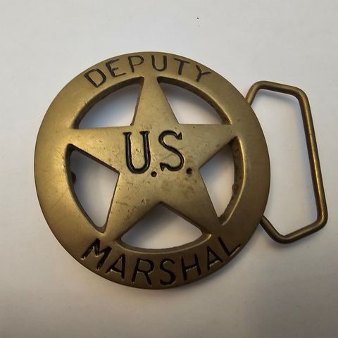 Vintage Deputy US Marshal Brass Star Belt Buckle til salgs