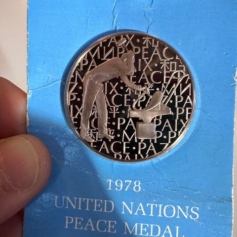 United Nations peace medal 1978 i bronse