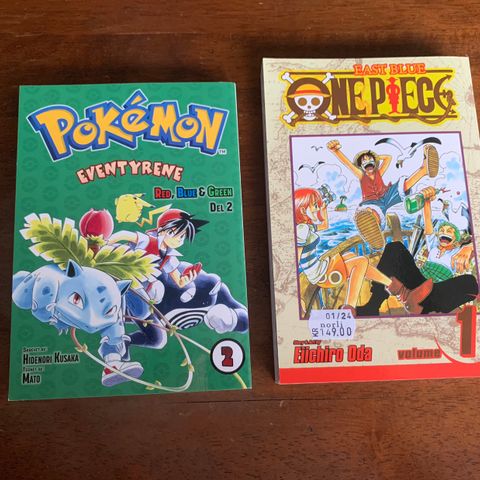 Pokemon og One Piece Manga Bok