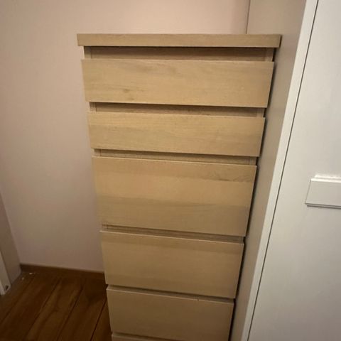 malm kommode 6 skuffer eik