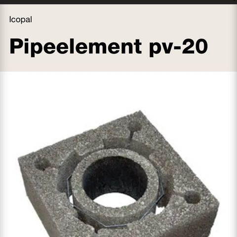 Pipeelement pv-20 ønskes kjøpt