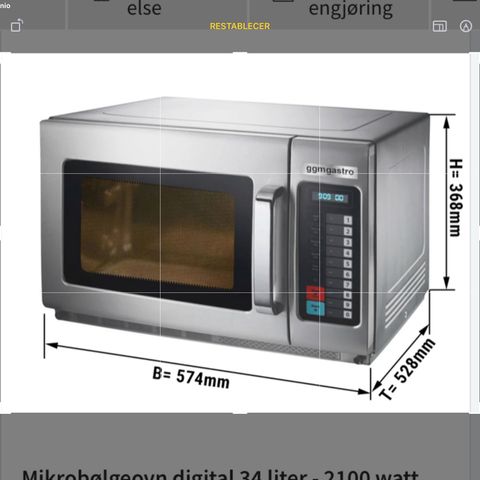 Ggmgastro microwave oven 2100 watts