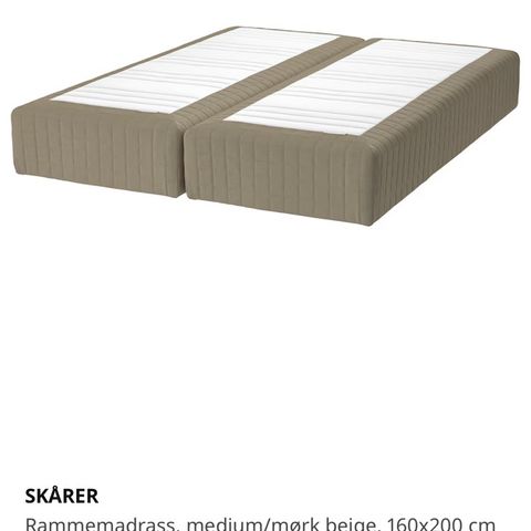 Ubrukt rammemadrass fra Skårer, spar 1500!!