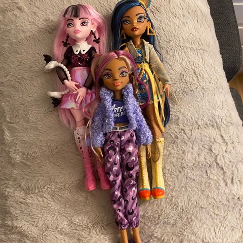 Ulike dukker fra MonsterHigh g3