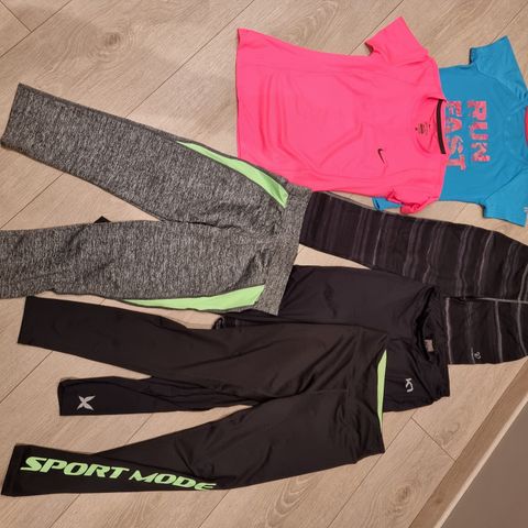 Treningstøy gymtøy 2 t-skjorte 4 tights