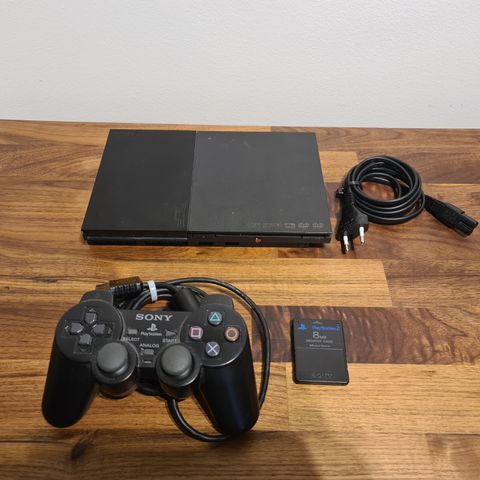 Playstation 2 SuperSlim med kabler og kontroller, Mulig å kjøpe spill & tilbehør