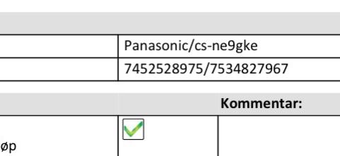 Varmepumpe panasonic cs-ne9gke