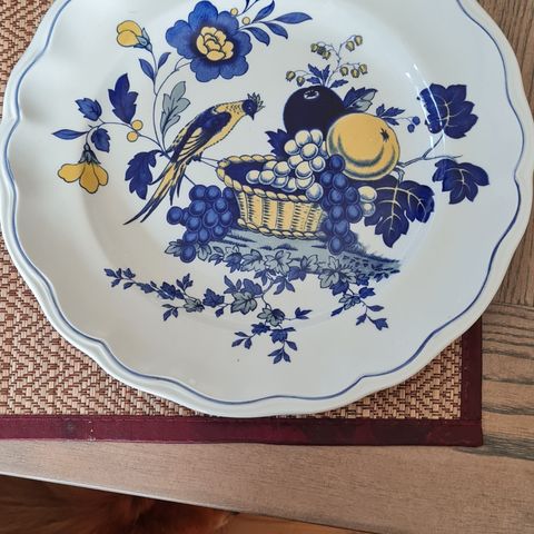 Tallerken Spode design blue bird.