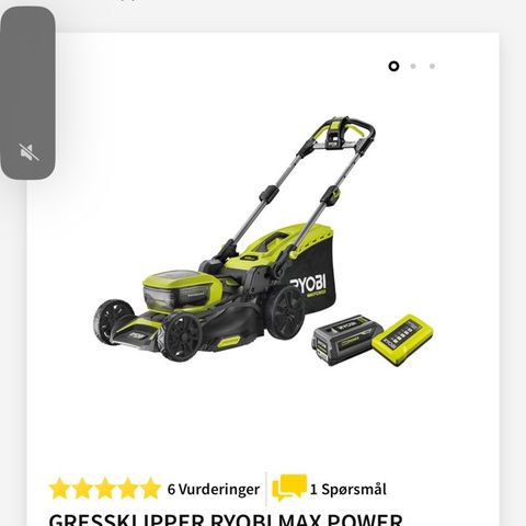 Helt ny ryobi Max power med ekstra batteri