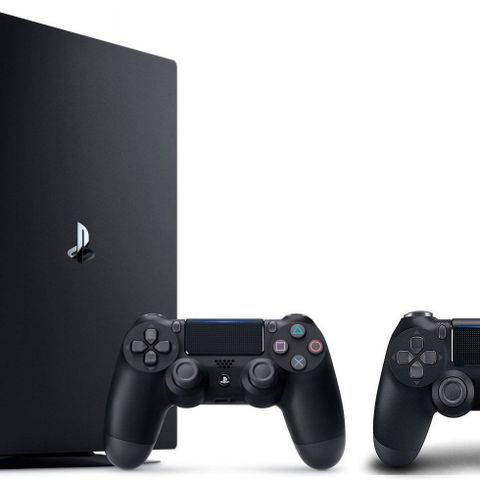 PlayStation 4 Pro 1TB med to kontrollere og spill selges