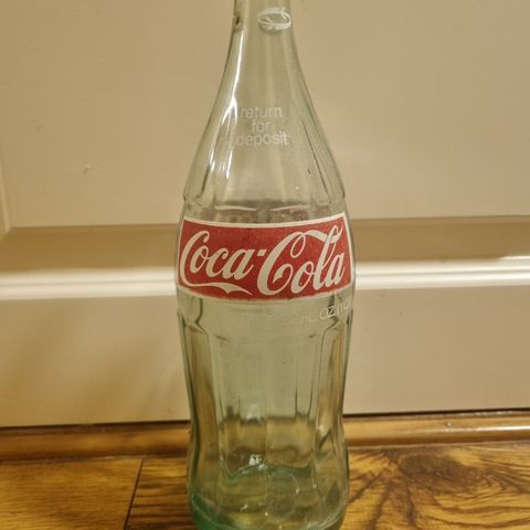 Coca-Cola glassflaske fra USA 0.95 liter 1977