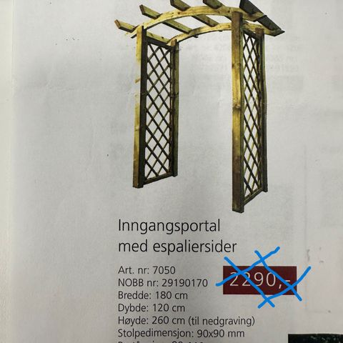 INNGANGSPORTAL - HAGEPORTAL - HAGEBUE - ROSEPORTAL - PERGOLA - Ubrukt