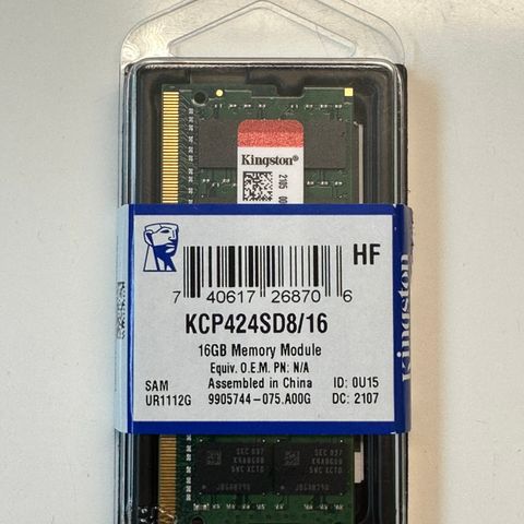 Kingston SO-DIMM DDR4 2400MHz 16GB