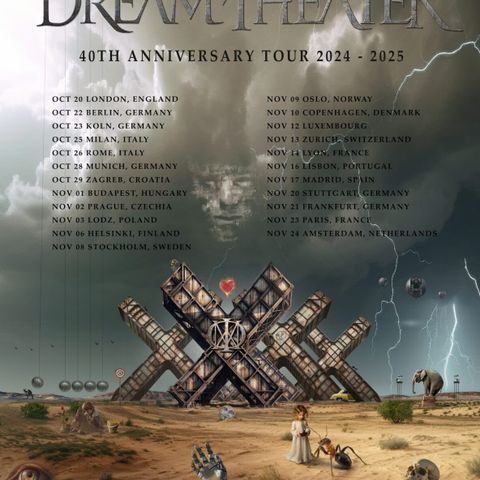 En billett til Dream Theater Oslo Spektrum