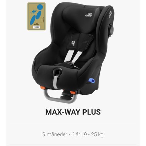 Britax max way pluss bilsete, som ny