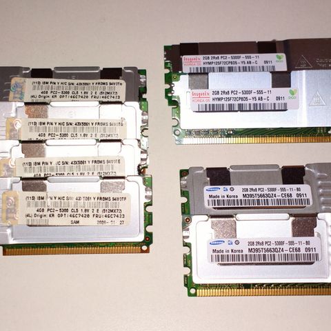 Selges billig, fra 35kr: RAM Minne Til Server / Stasjonær / Desktop, DDR2, ECC