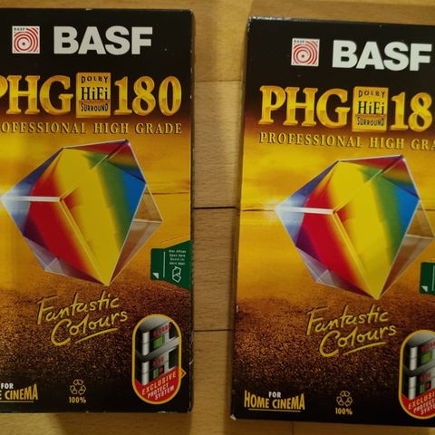 VHS BASF PHG 180 ubrukte kassetter