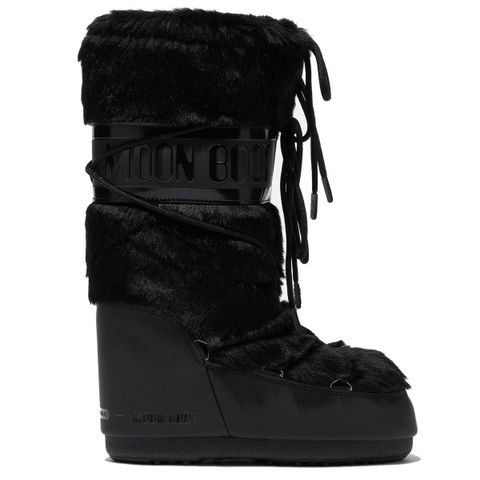 Moon Boots - Faux Fur Black Boots selges