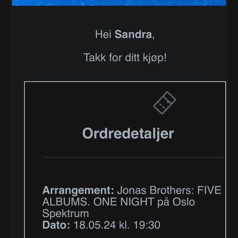 To stk sitteplasser Jonas Brothers