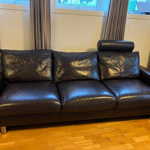 Ekornes stressless 3-seter og 2-seter skinnsofa tilsalgs