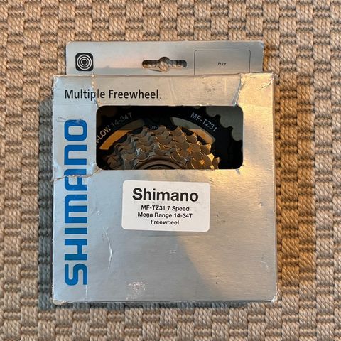 Shimano 7-delt kassett. Ny i eske