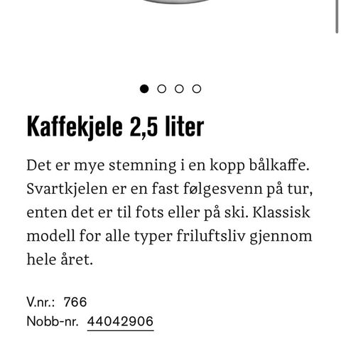 Kaffekjele fra Espegard