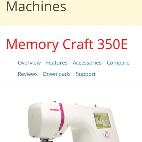 janome memory craft 350e broderimaskin