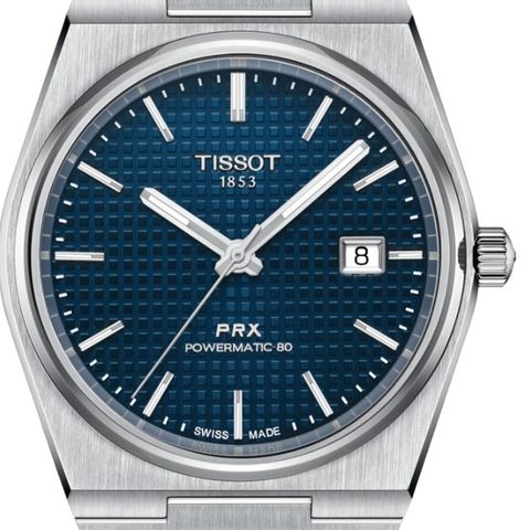 Tissot PRX powermatic 80 40mm blå + gummi reim