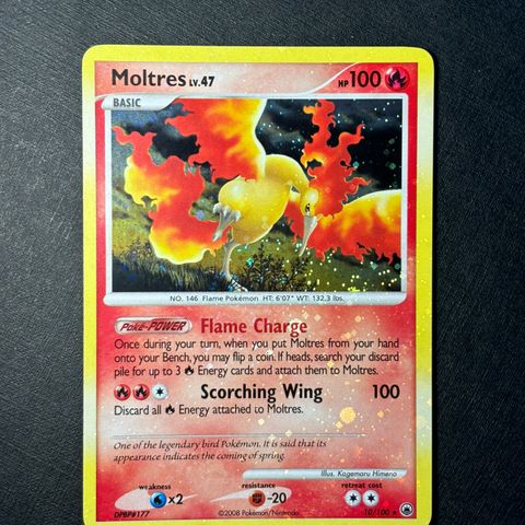 Pokemonkort - Moltres holo - Majestic Dawn 10/100