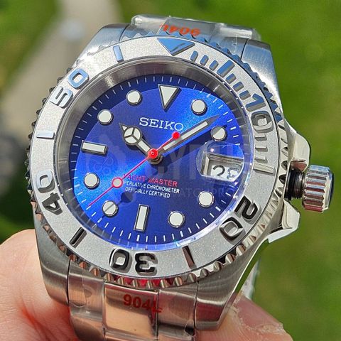 Blå Yacht Master Seiko mod