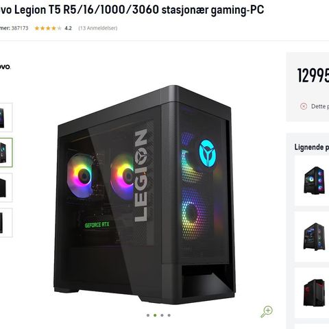 Lenovo Legion T5 R5/16/1000/3060 Solid gaming pc