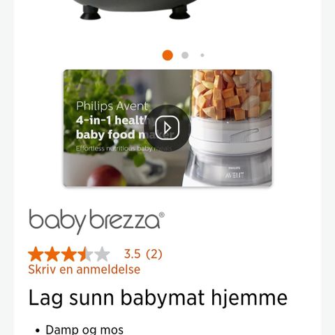 Baby Brezza One Step Deluxe babymatlager