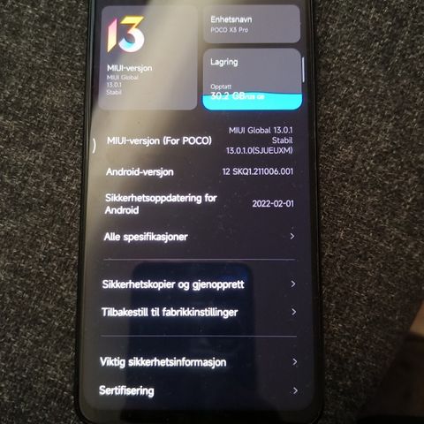Nesten ubrukt Xiaomi Poco X3 pro