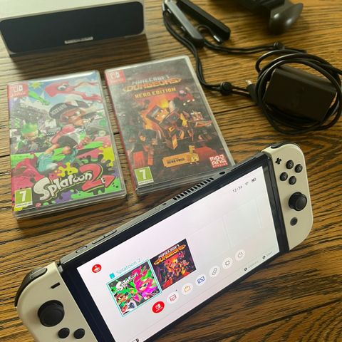 Nintendo Switch OLED med 2 spill 🤩🎮