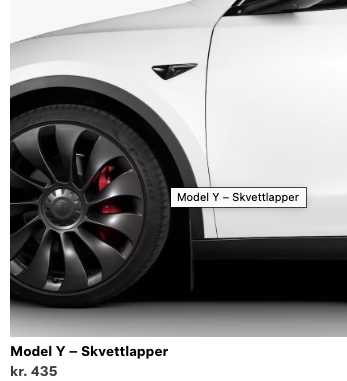 Tesla Modell Y - Skvettlapper