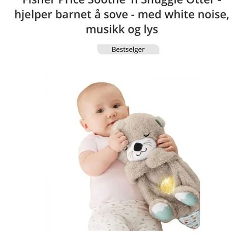 Fisher Price Soothe 'n Snuggle Otter - hjelper barnet å sove - med white noise,